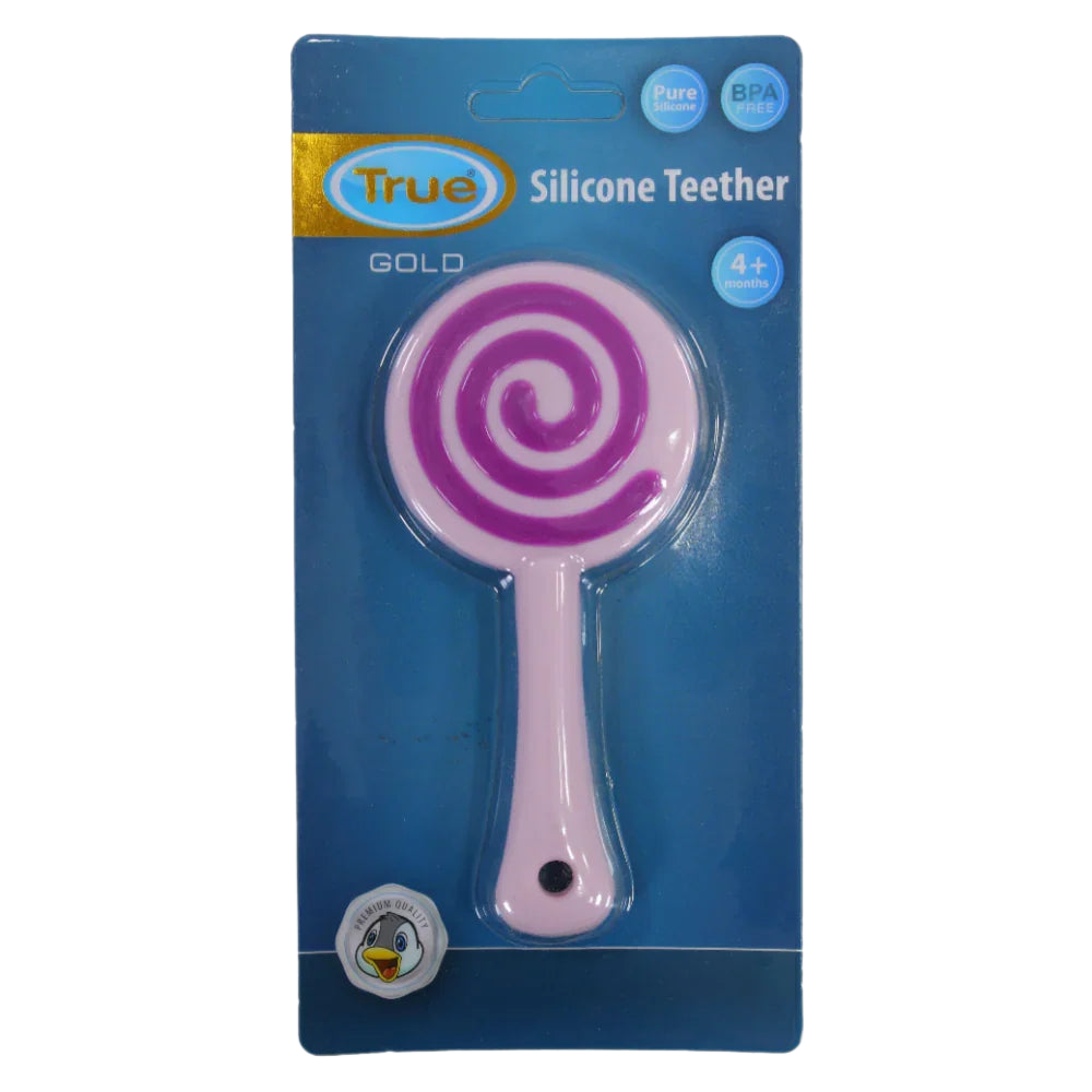 True Gold Silicone Teether – Purple Candy - Baby Essentials