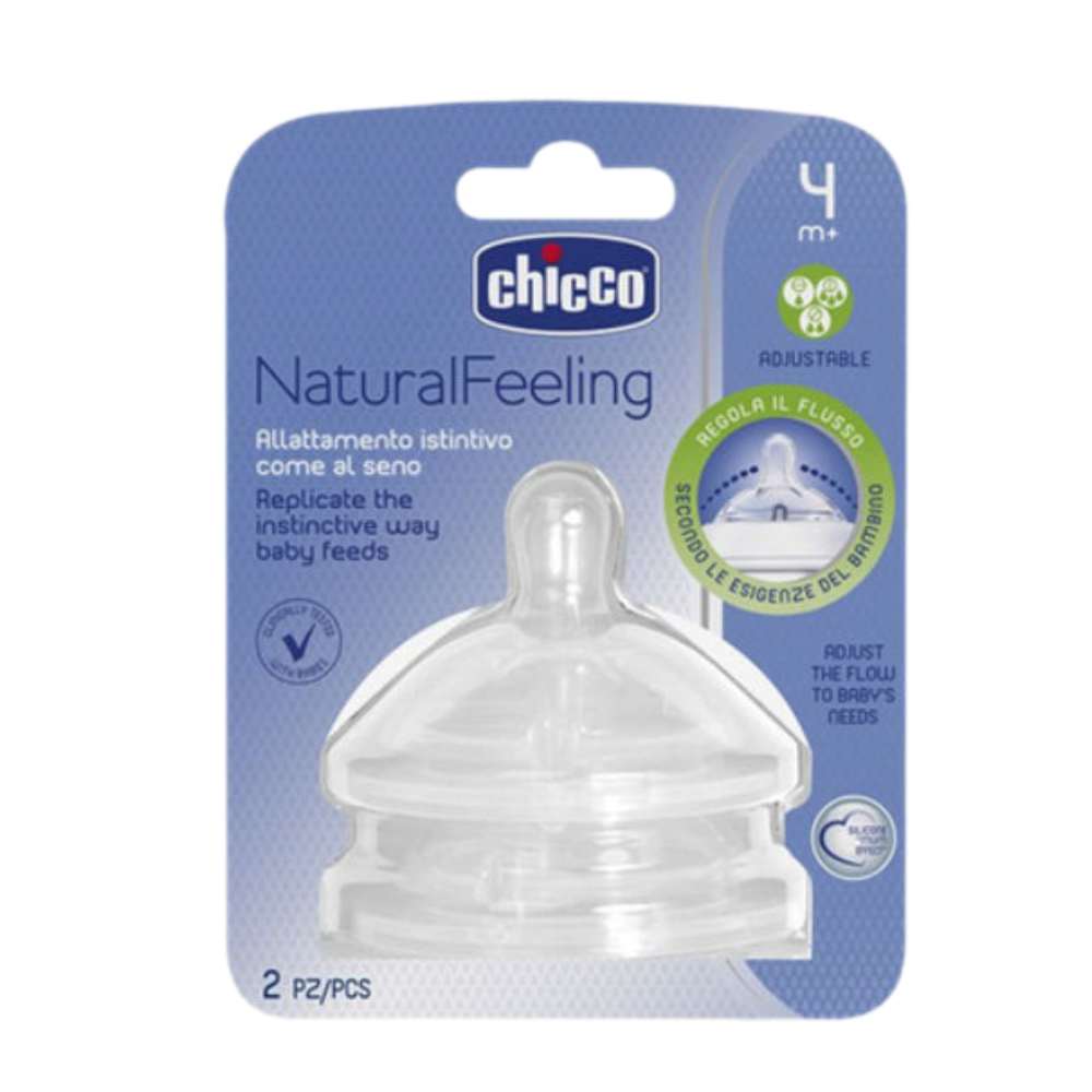 Chicco Natural Feeling Step-up Baby Bottle Teat 2 Pcs 4m+ Adjustable 2 Pc - Baby Essentials