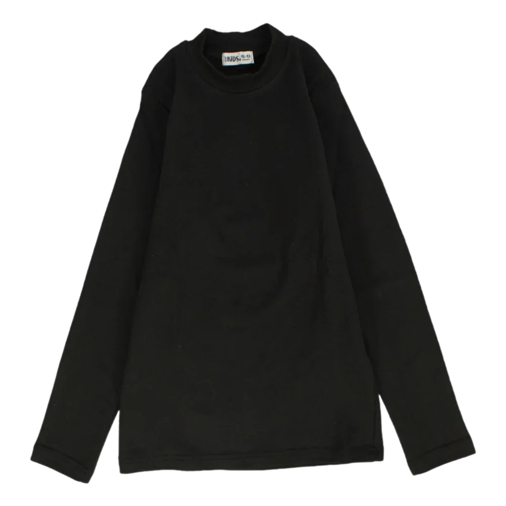Black Long-Sleeved Plain Half Collar Undershirt - Clothing - Ourkids