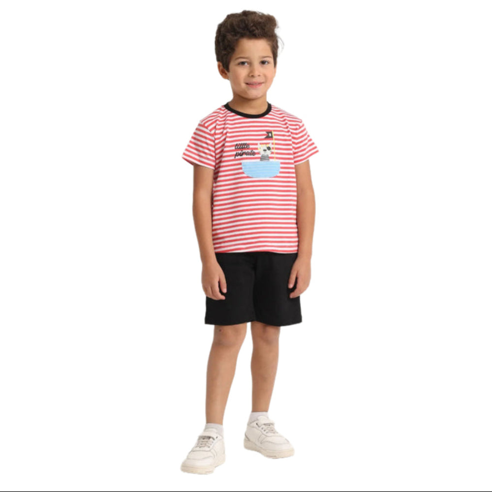 Baby Boys 2-Piece Outfit Set – Little Pirate (White/Red) - Clothing - Jello
