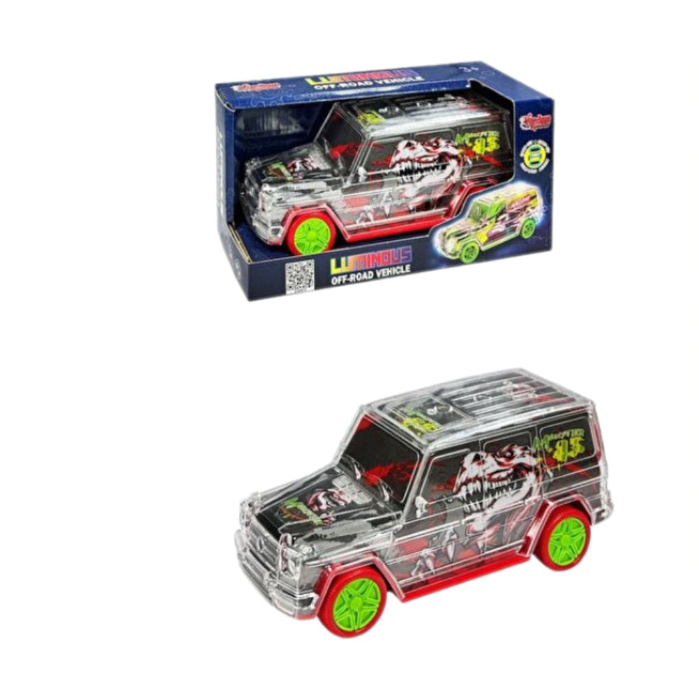 G-Class Bump and Go Off-Road Car Toy with Music and Light – Red - Toys - OKO