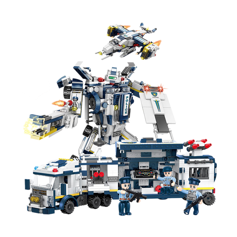 Cogo Police 8-in-3 Building Block Set – 812 Pcs - Toys