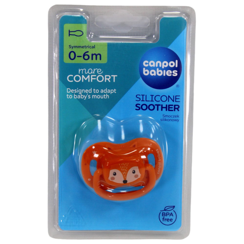 Canpol Babies Silicone Pacifier 0–6m – Orange (1 pc) - Baby Essentials