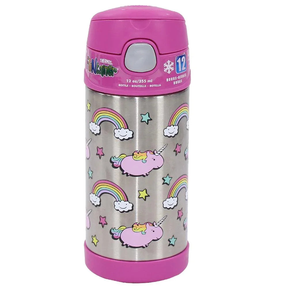 Buy Thermos Bottle 355ml – Unicorn Stainless Steel Straw Lid by