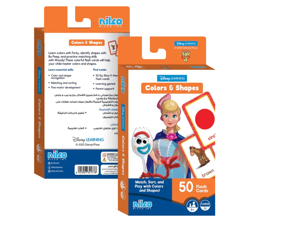 Toy Story 4 Learn Colors and Shapes Flash Cards - Ourkids - Nilco