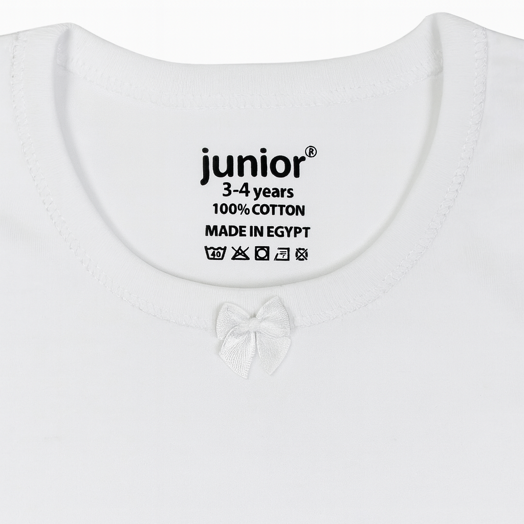 Girls Cotton Short-Sleeved Undershirt – White
