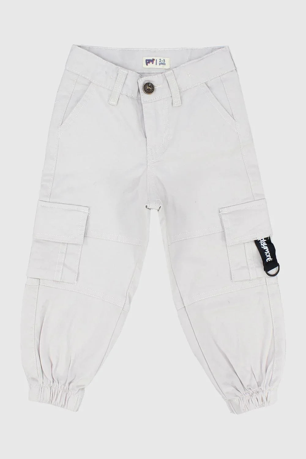 Unisex Beige Gabardine Cargo Pants - Ourkids - Playmore