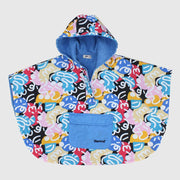 Unisex Multicolored Doodles Poncho Beach Towel With Hoodie - Ourkids - Playmore