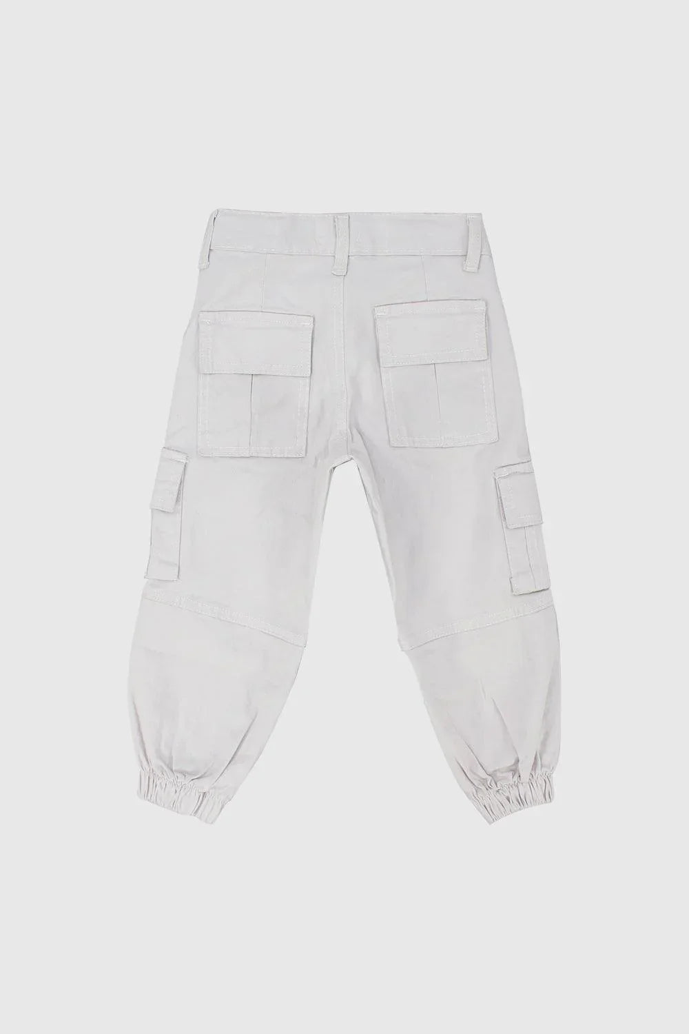 Unisex Offwhite Gabardine Cargo Pants - Ourkids - Playmore