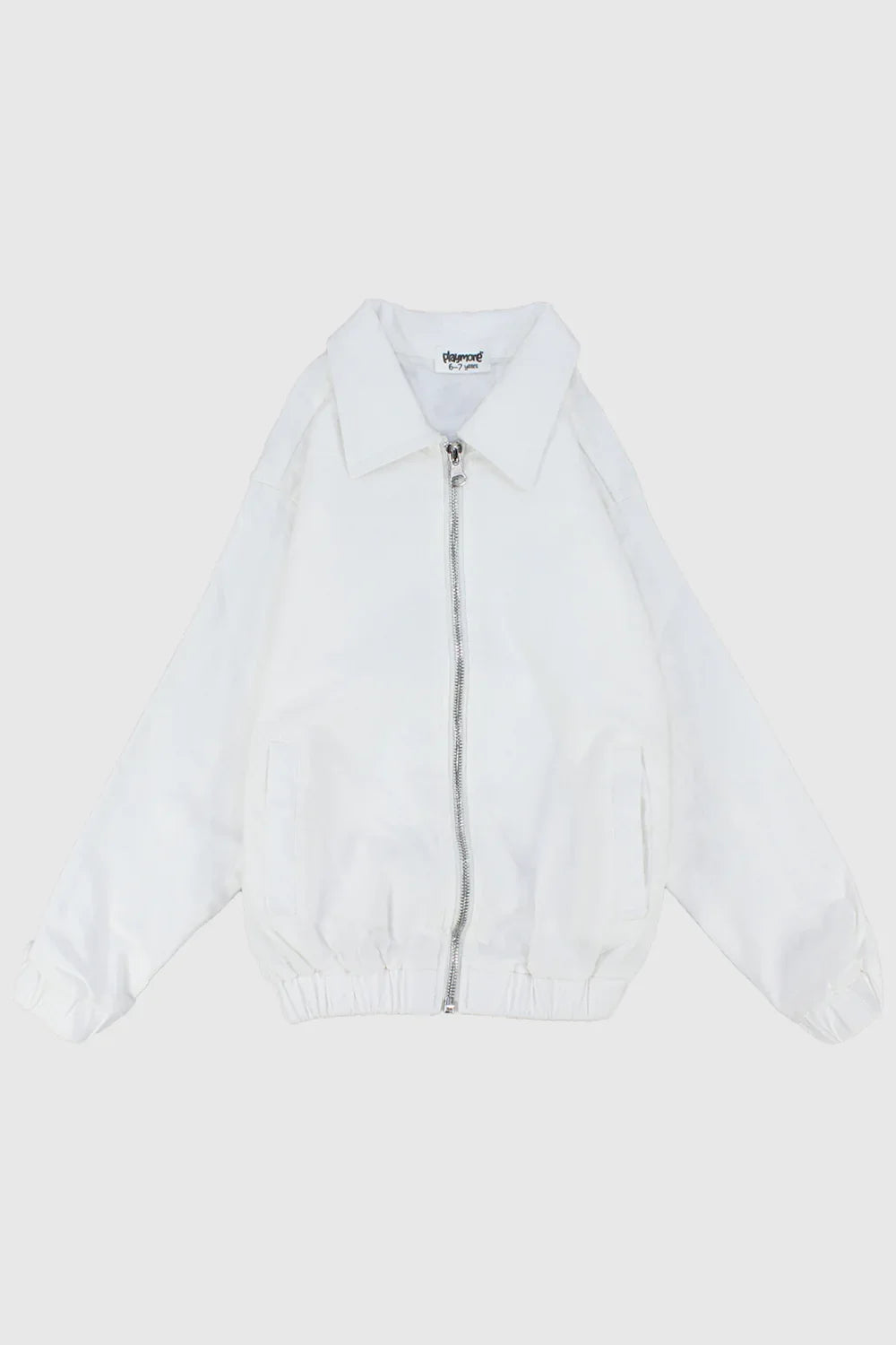 Unisex White Long-Sleeved Gabardine Jacket - Ourkids - Playmore