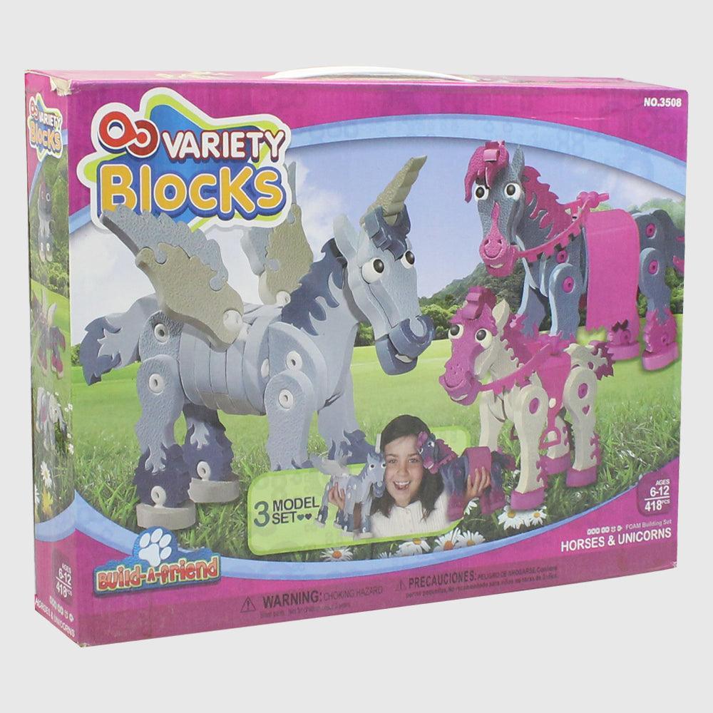 Variety Blocks Building Set - Horses & Unicorns 418 Pcs - Ourkids - Variety Blocks