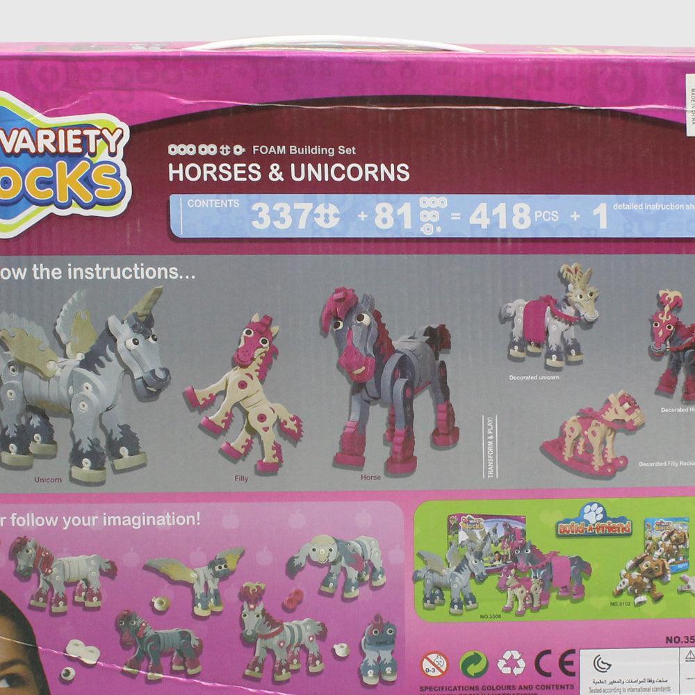 Variety Blocks Building Set - Horses & Unicorns 418 Pcs - Ourkids - Variety Blocks