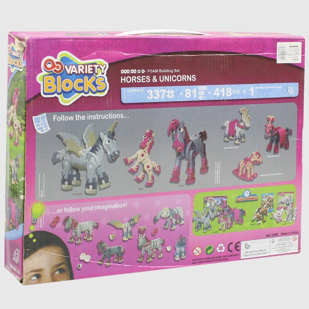 Variety Blocks Building Set - Horses & Unicorns 418 Pcs - Ourkids - Variety Blocks