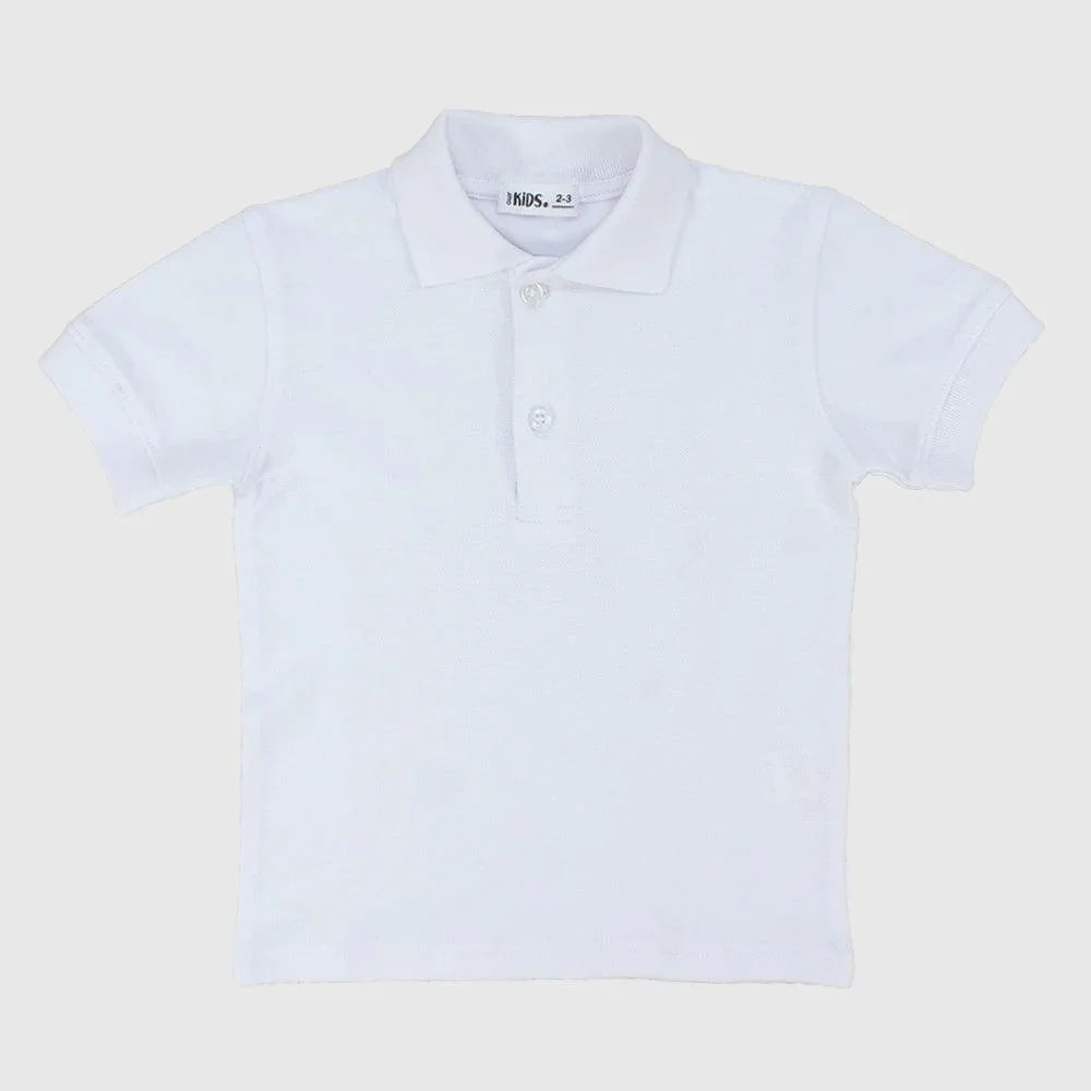 White Short-Sleeved Polo Shirt - Ourkids - Ourkids
