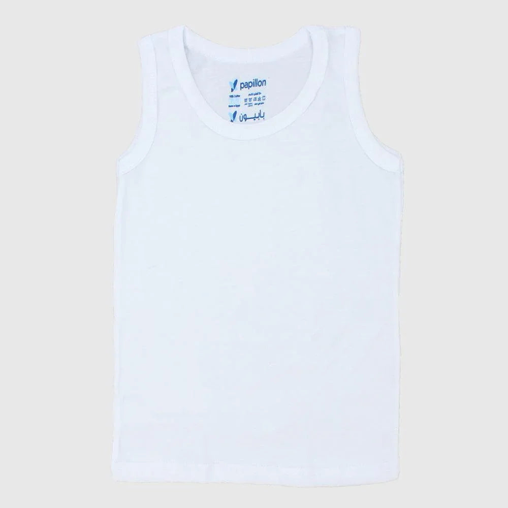 White Sleeveless Undershirt - Ourkids - Papillion