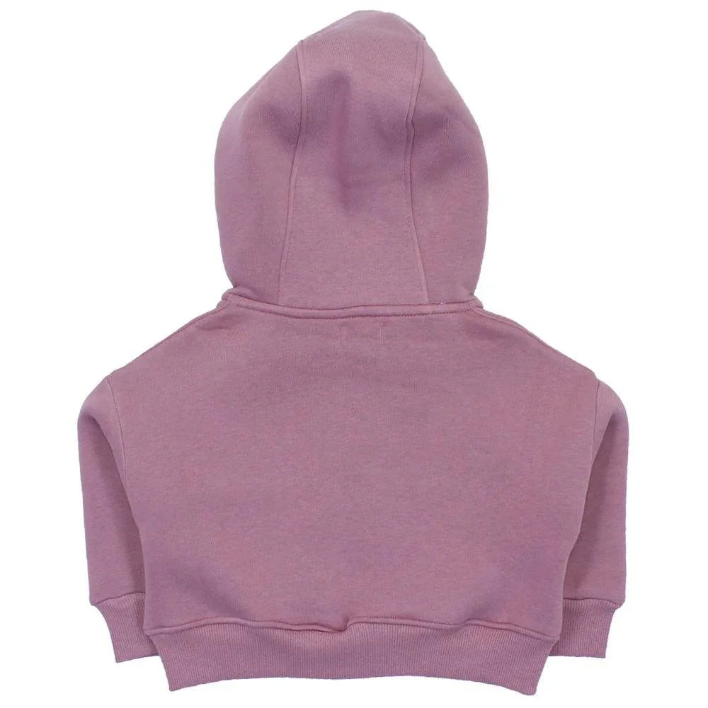 Purple Long-Sleeved Zip-Up Cropped Hoodie - Ourkids - Ourkids