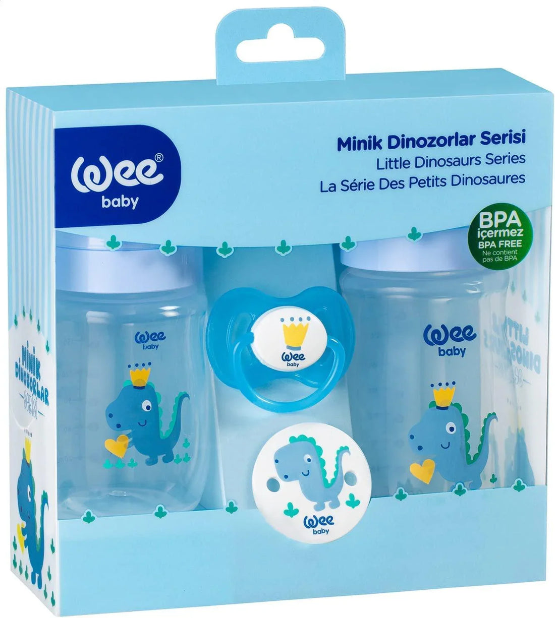 Wee Baby Dinosaur Printed Baby Bottles with Soother for Boys - Ourkids - Wee Baby
