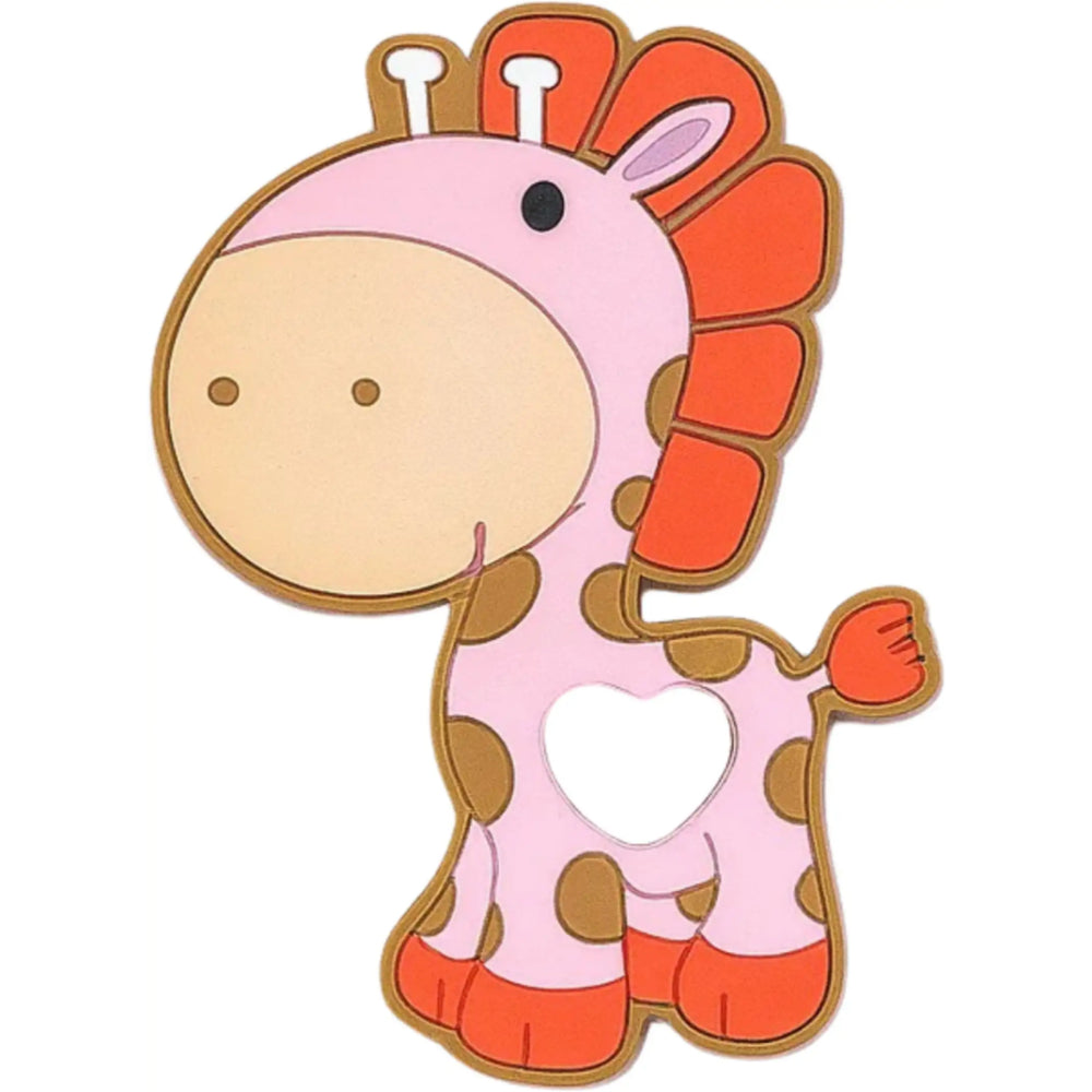 Safari Baby Silicone Baby Teether – Pink with Giraffe Design