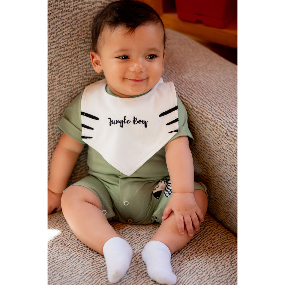 Baby Boys Cotton 2-Piece Jungle Boy (Onesie + Vest) – Mint - Clothing - CrocoDodo
