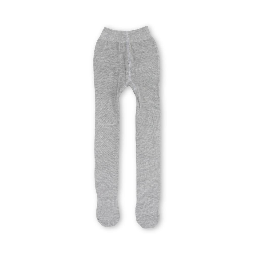 Girls Cotton Footed Tights – Dark Silver