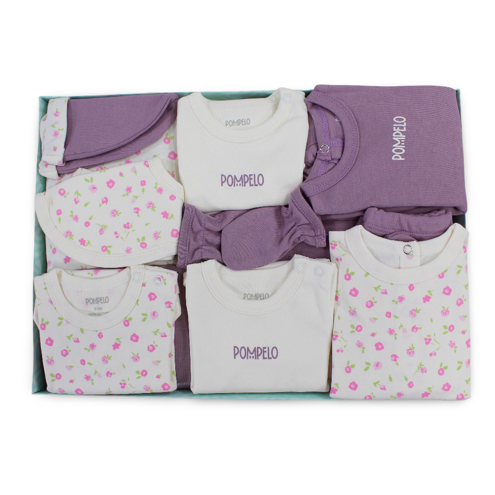 Baby Girls Cotton Clothes Gift Box – 9 Pieces