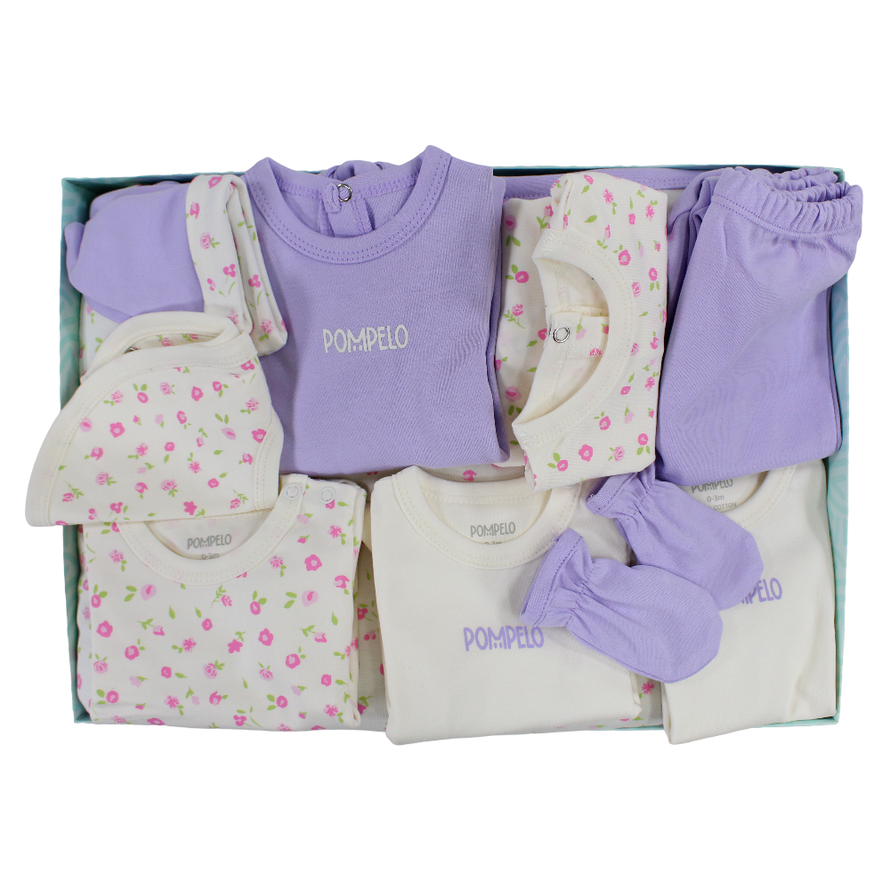 Baby Girls Cotton Clothes Gift Box – 9 Pieces