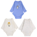 Cute Hippo Long-Sleeved Bodysuit (Pack Of 3)