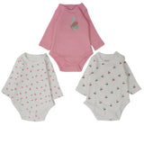 Cute Butterfly Long-Sleeved Bodysuit (Pack Of 3)