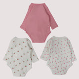 Cute Butterfly Long-Sleeved Bodysuit (Pack Of 3)