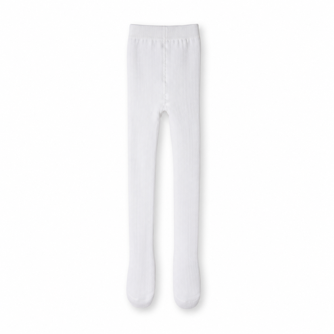 Girls Cotton Tights – White