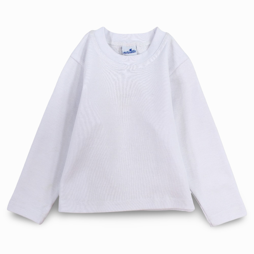 Unisex Baby Soft Cotton Half-Collar Undershirt – White