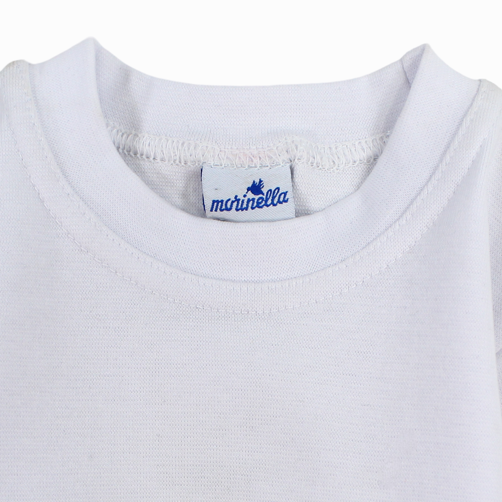 Unisex Baby Soft Cotton Half-Collar Undershirt – White