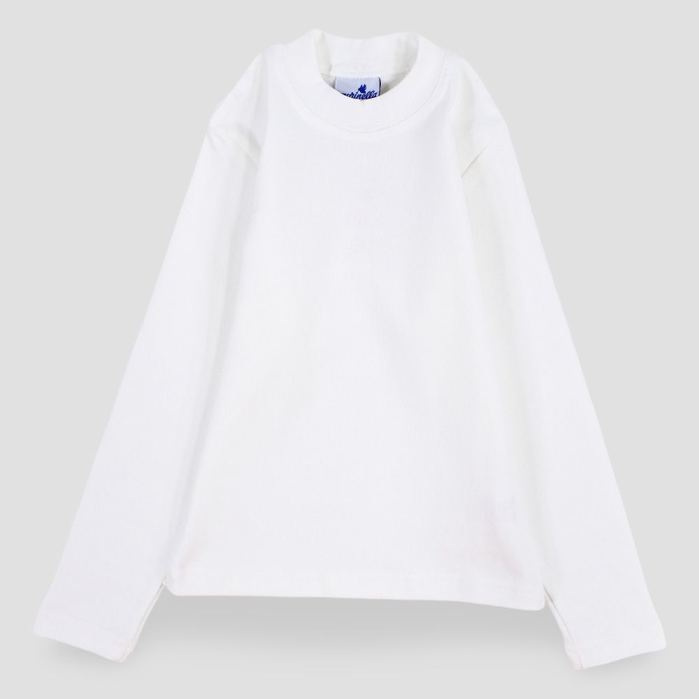 Unisex Kids Soft Cotton Half-Collar Undershirt – White