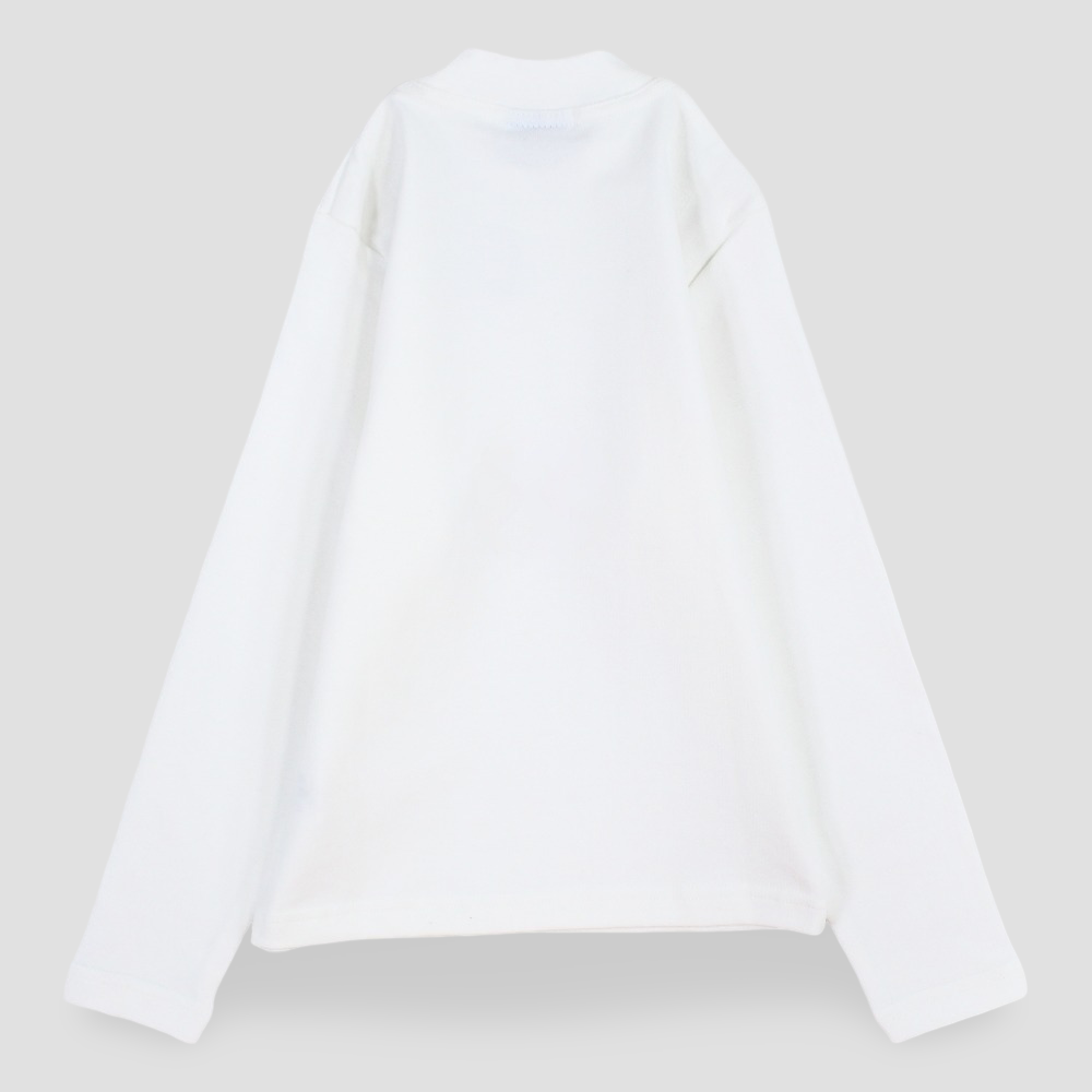 Unisex Kids Soft Cotton Half-Collar Undershirt – White