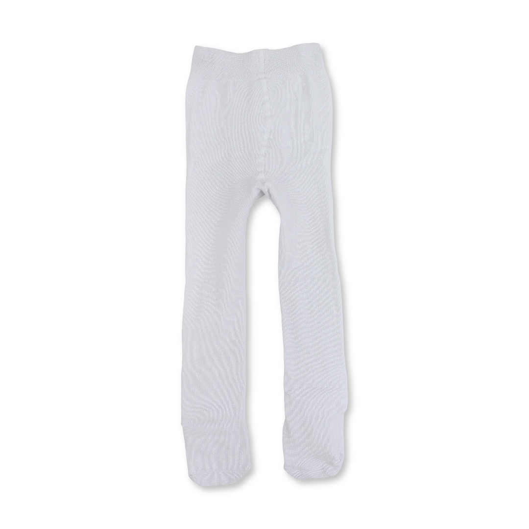 Baby Girls Cotton Tights – White