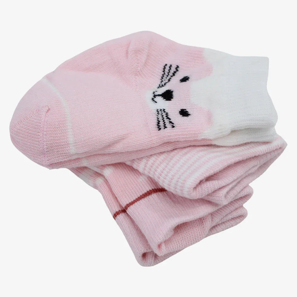 Unisex Baby  Cotton Socks - Multicolor with Cat Print
