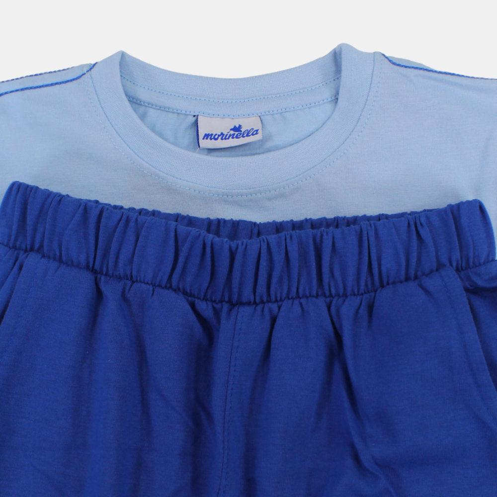 Boys Cotton Short-Sleeved Pajama Set - "Surf Break" Design