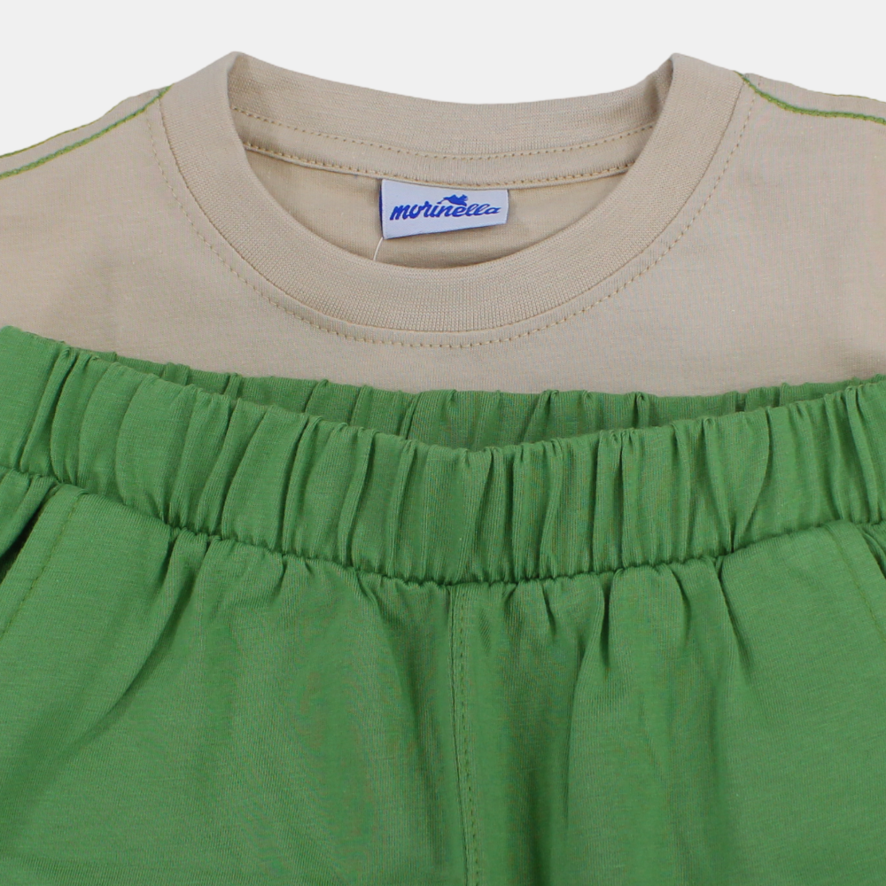 Boys Cotton Short-Sleeved Pajama Set - "Surf Break" Design