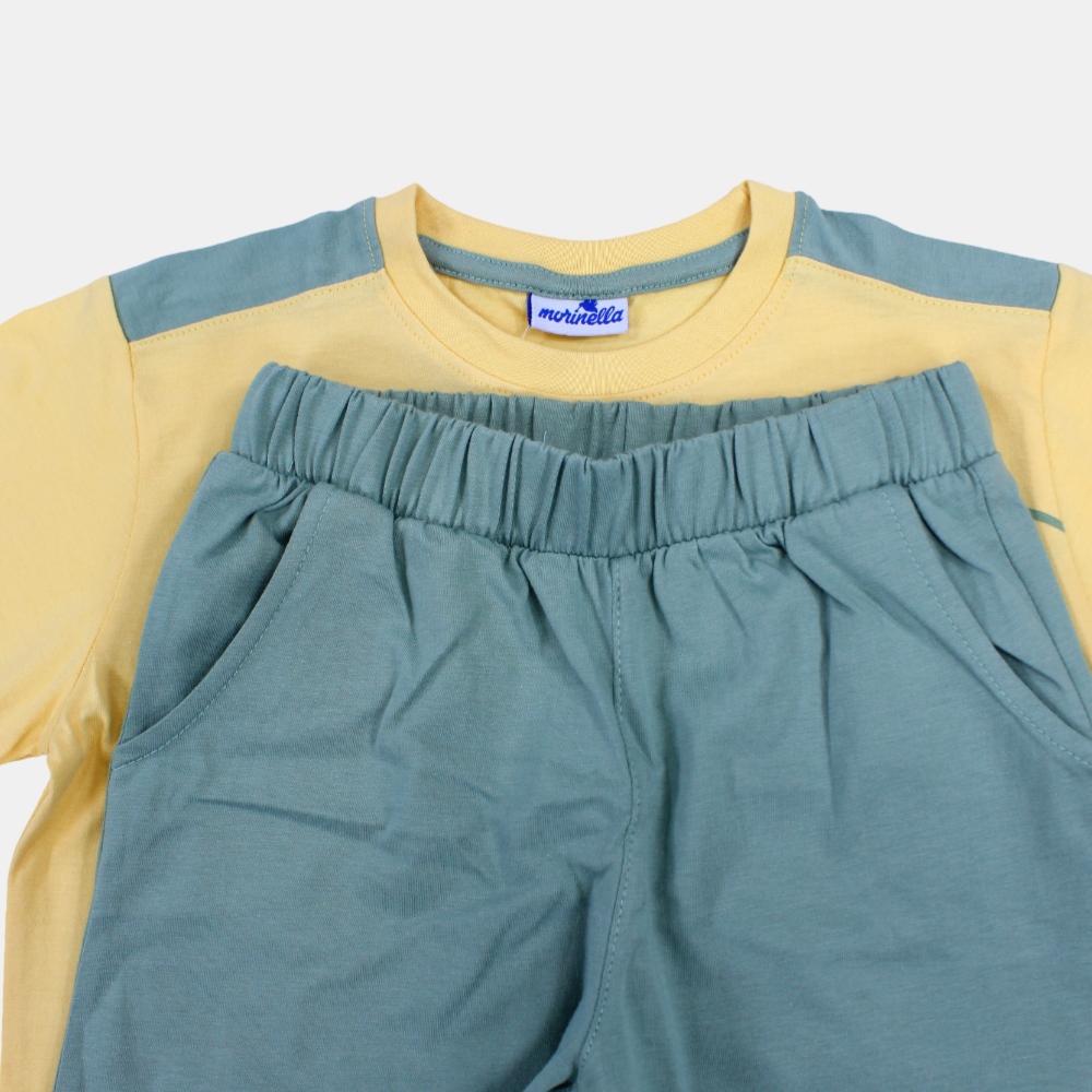 Boys Short-Sleeved Cotton Pajama Set- Surfing Print