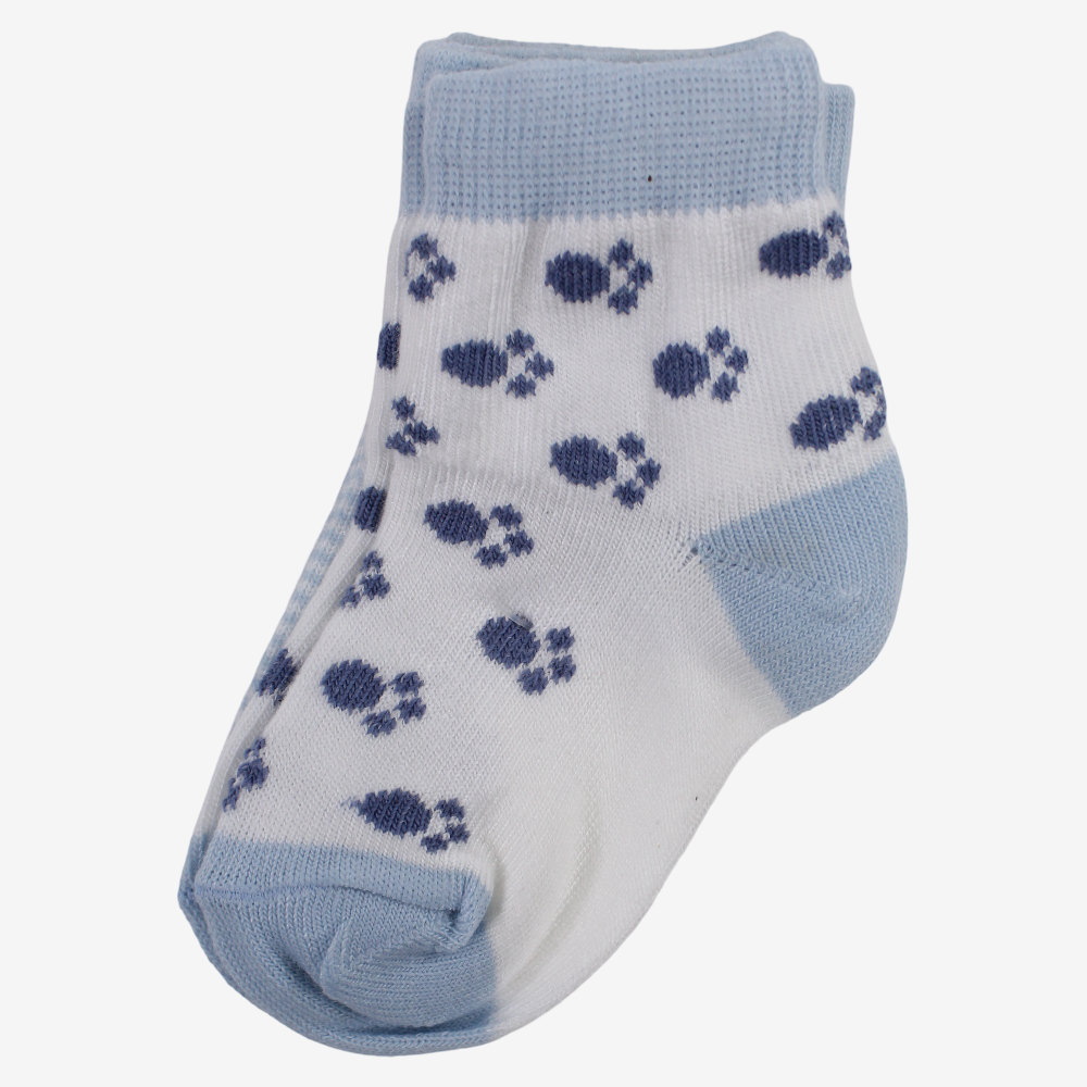 Unisex Baby Cotton Socks - Multicolor with Dog Print