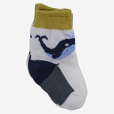 Unisex Baby Cotton Socks - Multicolor with Whale Print
