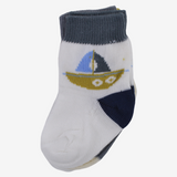 Unisex Baby Cotton Socks - Multicolor with Whale Print