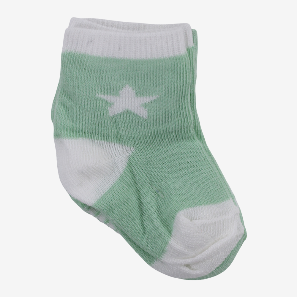 Unisex Baby Cotton Socks - Multicolor with Stars Print