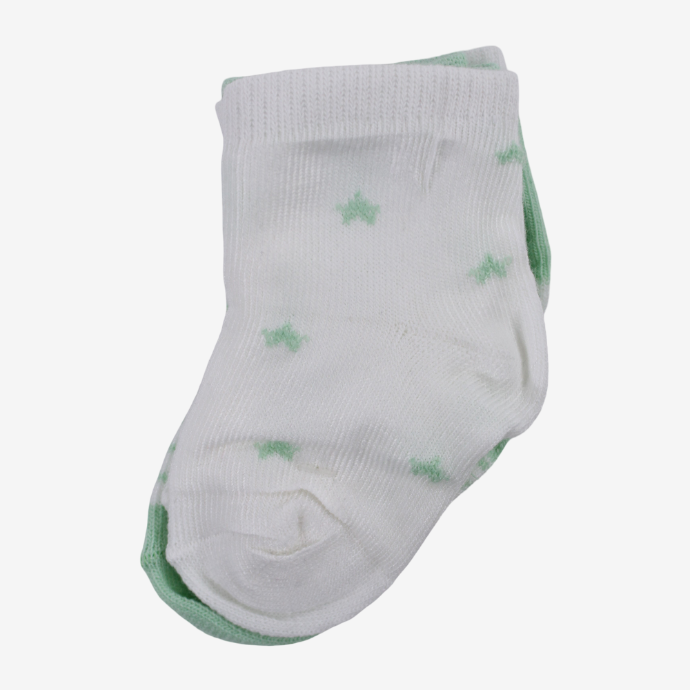 Unisex Baby Cotton Socks - Multicolor with Stars Print