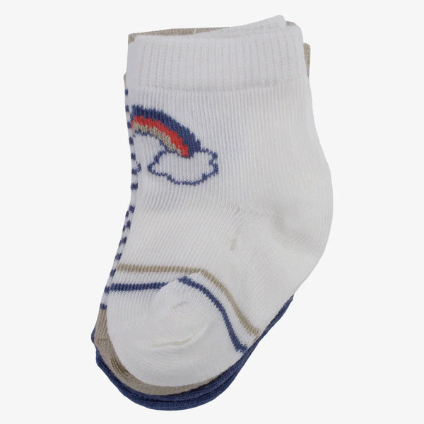 Unisex Baby Cotton Socks - Multicolor with Sun Print