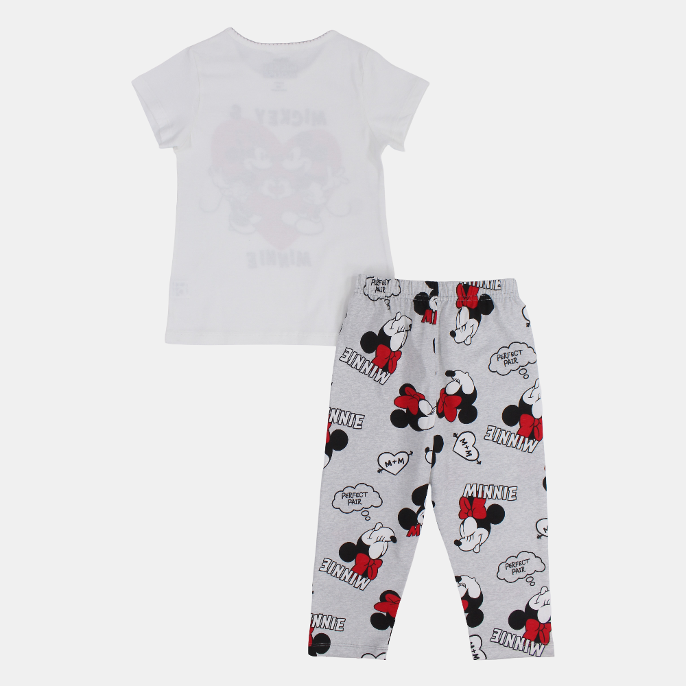 Girls Cotton Pajama Set – Mickey & Minnie Mouse