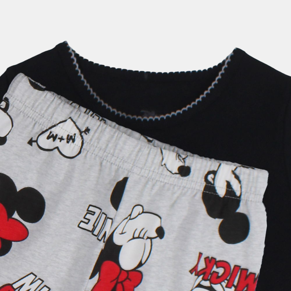 Girls Cotton Pajama Set – Mickey & Minnie Mouse
