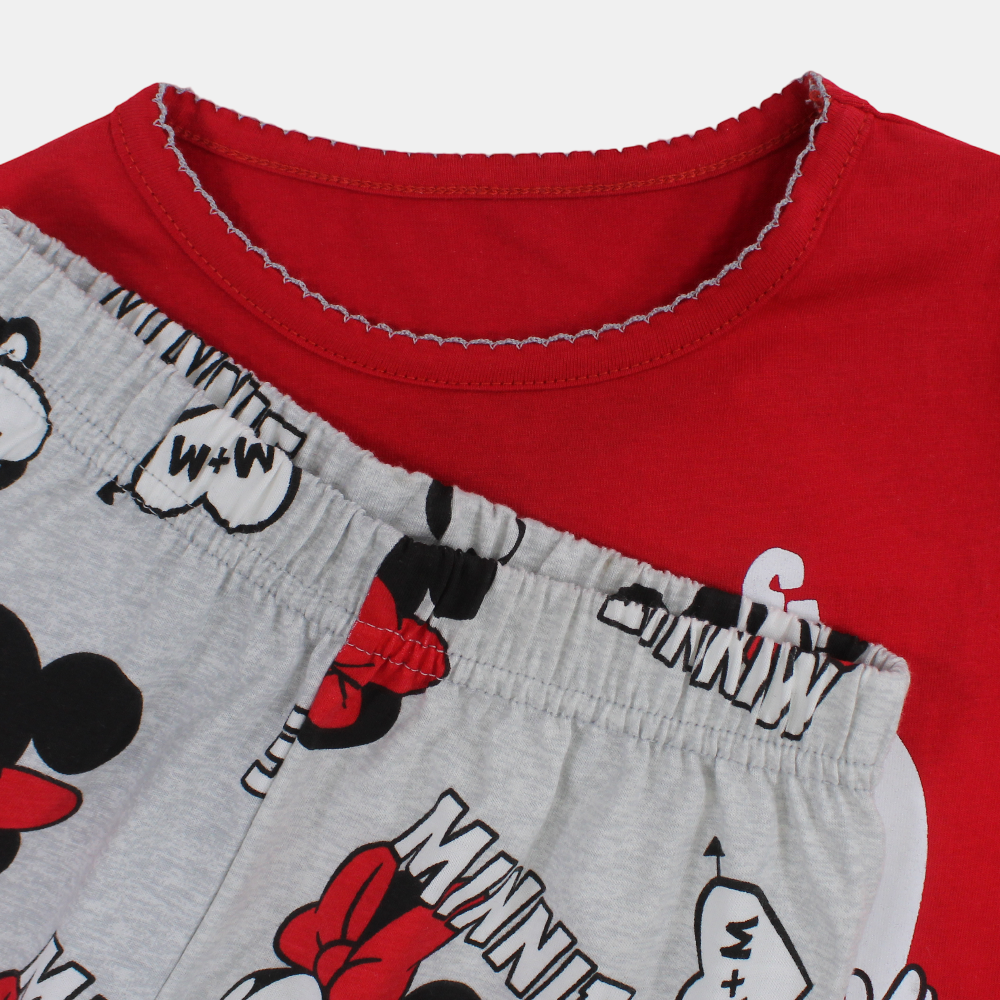 Girls Cotton Pajama Set – Mickey & Minnie Mouse