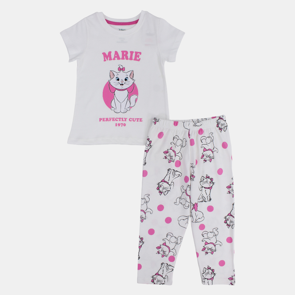 Girls Cotton Pajama Set - Marie the Cat Design