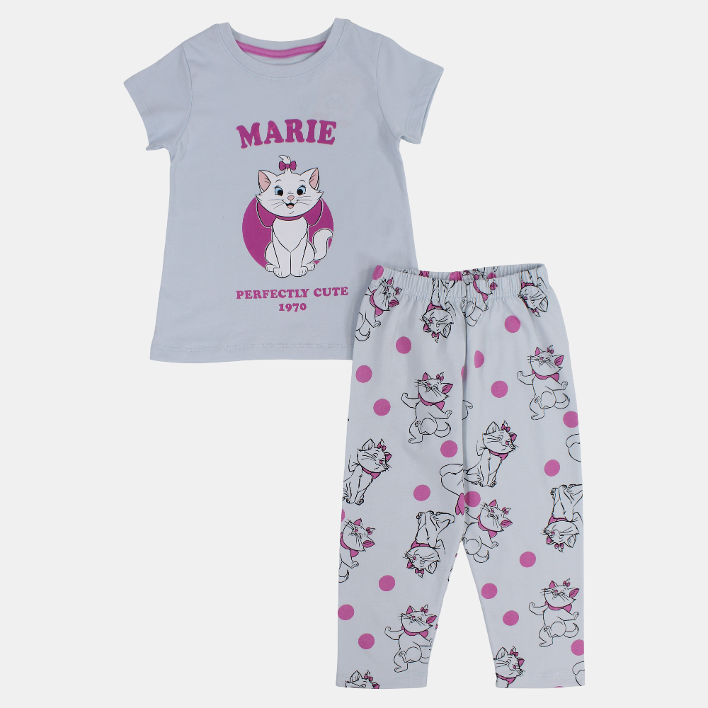 Girls Cotton Pajama Set - Marie the Cat Design